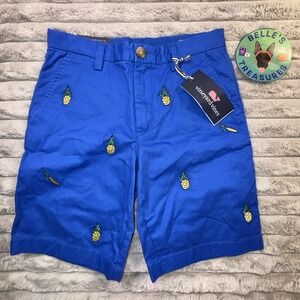 Vineyard Vines Shorts‎ Boys M 10 Breaker Whale Pineapple Blue Adjustable Waist